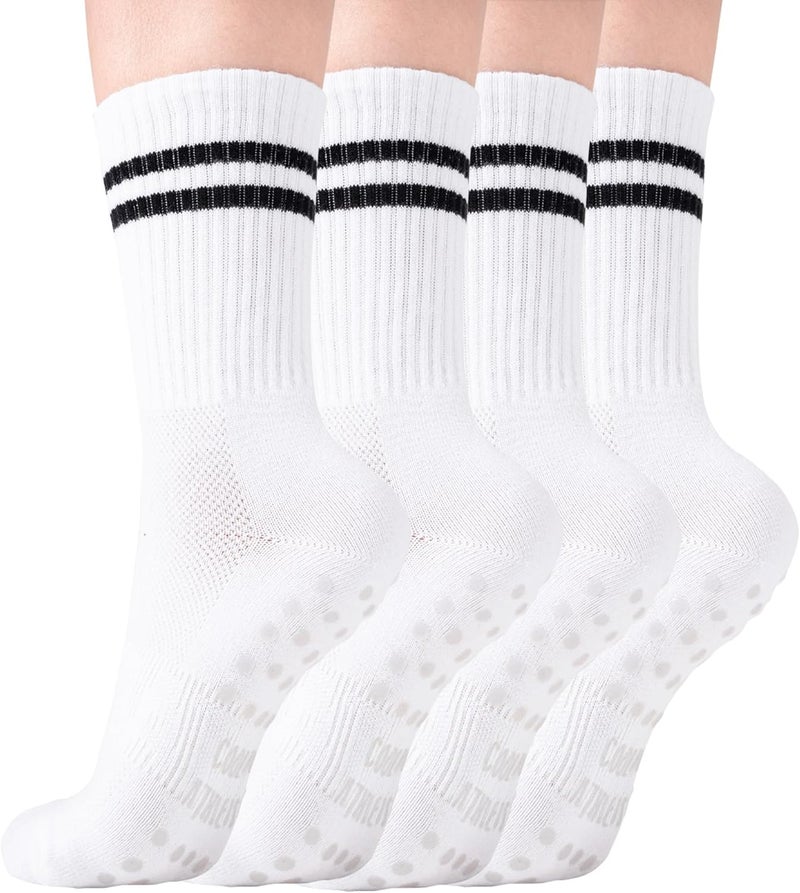 CoolMate Store Pilates Socks with Grips for Women, Yoga Socks, Crew Non Slip Women for Barre, Pilates Gifts - Image 1